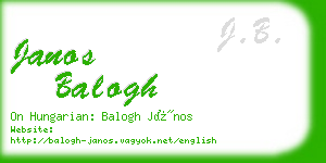 janos balogh business card